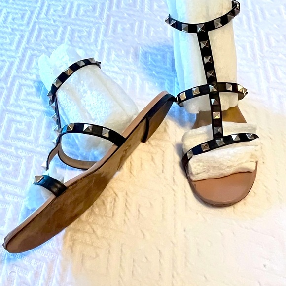 Valentino Leather rockstud Gladiator single ankle strap sandals - Picture 7 of 10